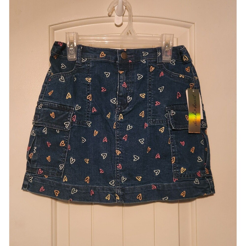 Derek Heart Girls Size 14 Denim Heart Skirt